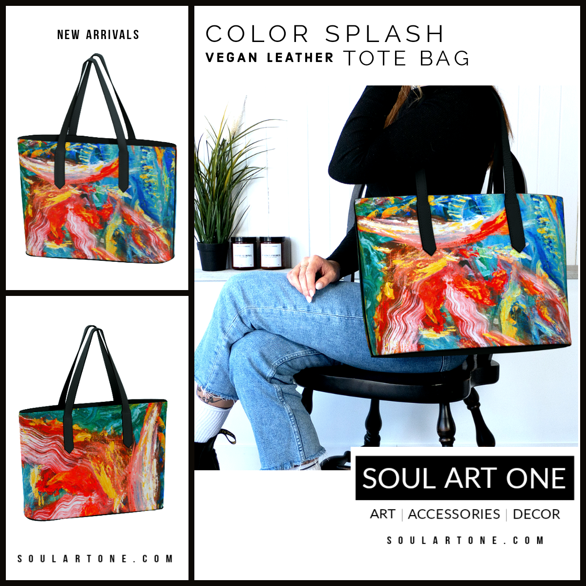 Vegan leather tote bag outlet